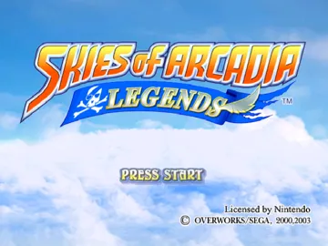 Skies of Arcadia Legends screen shot title